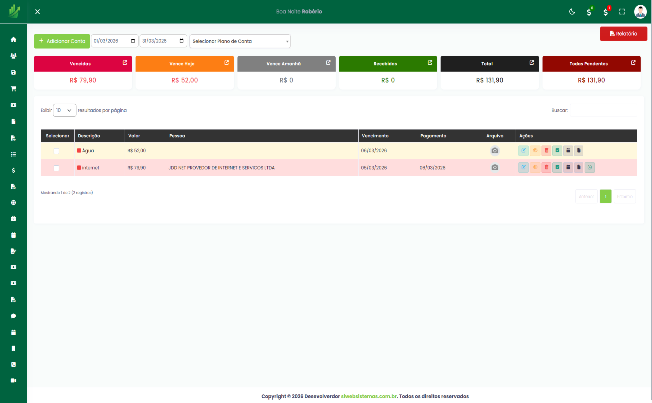 Interface do Sistema